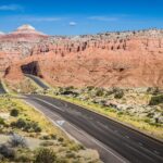 Highway road through the dessert
