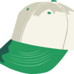 illustration of a baseball hat - white top with green brim